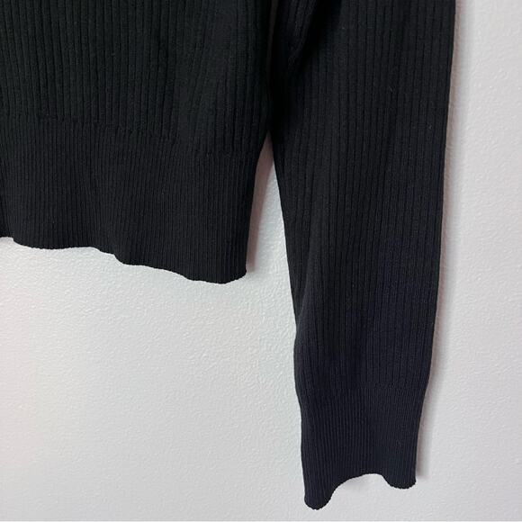J.Crew Tencel Lyocell Silk Ribbed Knit Lightweight Turtleneck Sweater Black XL - Picture 3 of 8